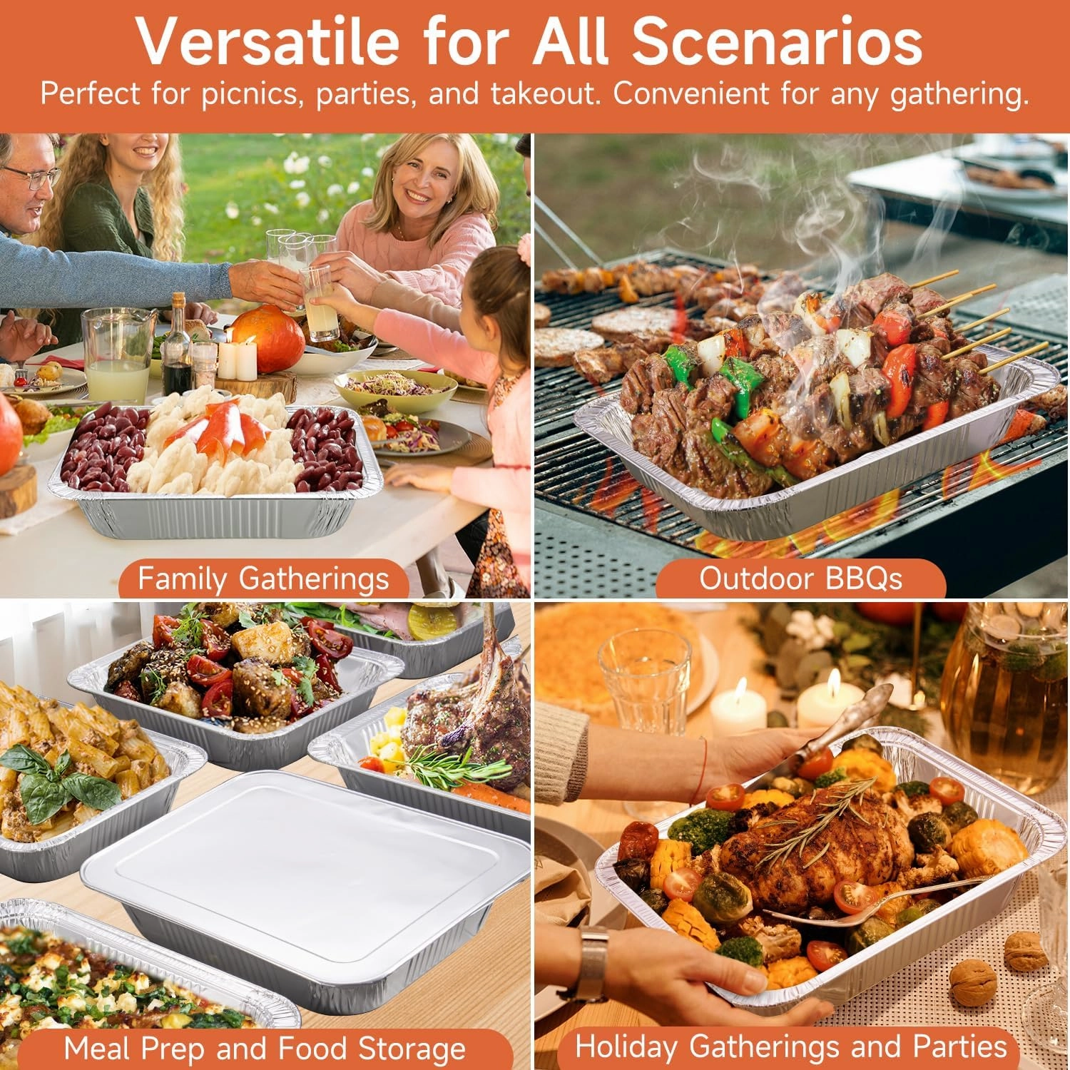 Disposable Aluminum Foil Pans with Lids 9x13-25 Pack Aluminum Foil Pans, Heavy Duty Aluminum Baking Pans for Cooking, Storing, Prepping, and Freezing Food