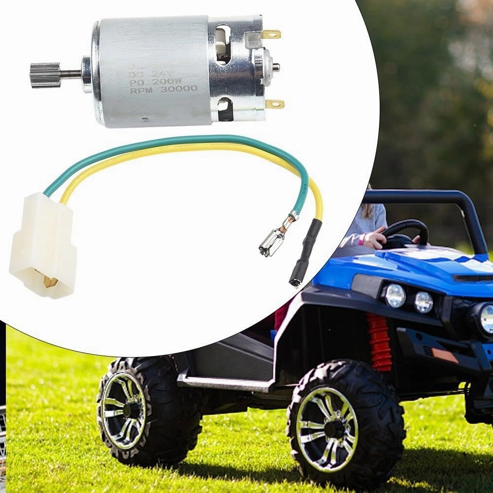 DL 555-C 24V High Speed Motor for Kids' Electric Ride-On Cars, Replacement Motor and Gearbox Accessories for Children's Electric Vehicles(555 24V 30000 9T)