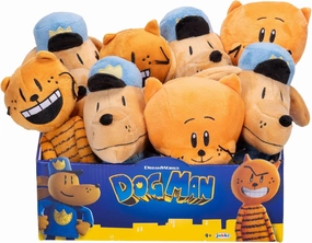 Dog Man Movie Plush in PDQ of 8 Plushies, Includes (4) Dog Man, (2) Petey, and (2) Little Petey - Officially Licensed by JAKKS Pacific