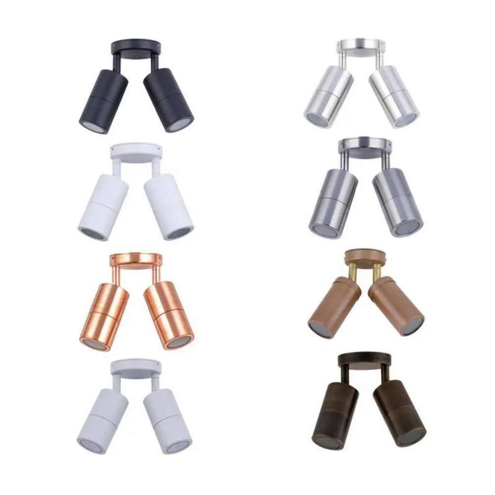 Double Adjustable Outdoor Wall Light 2xGU10 IP65 in Different Colours CLA Lighting - PG2A