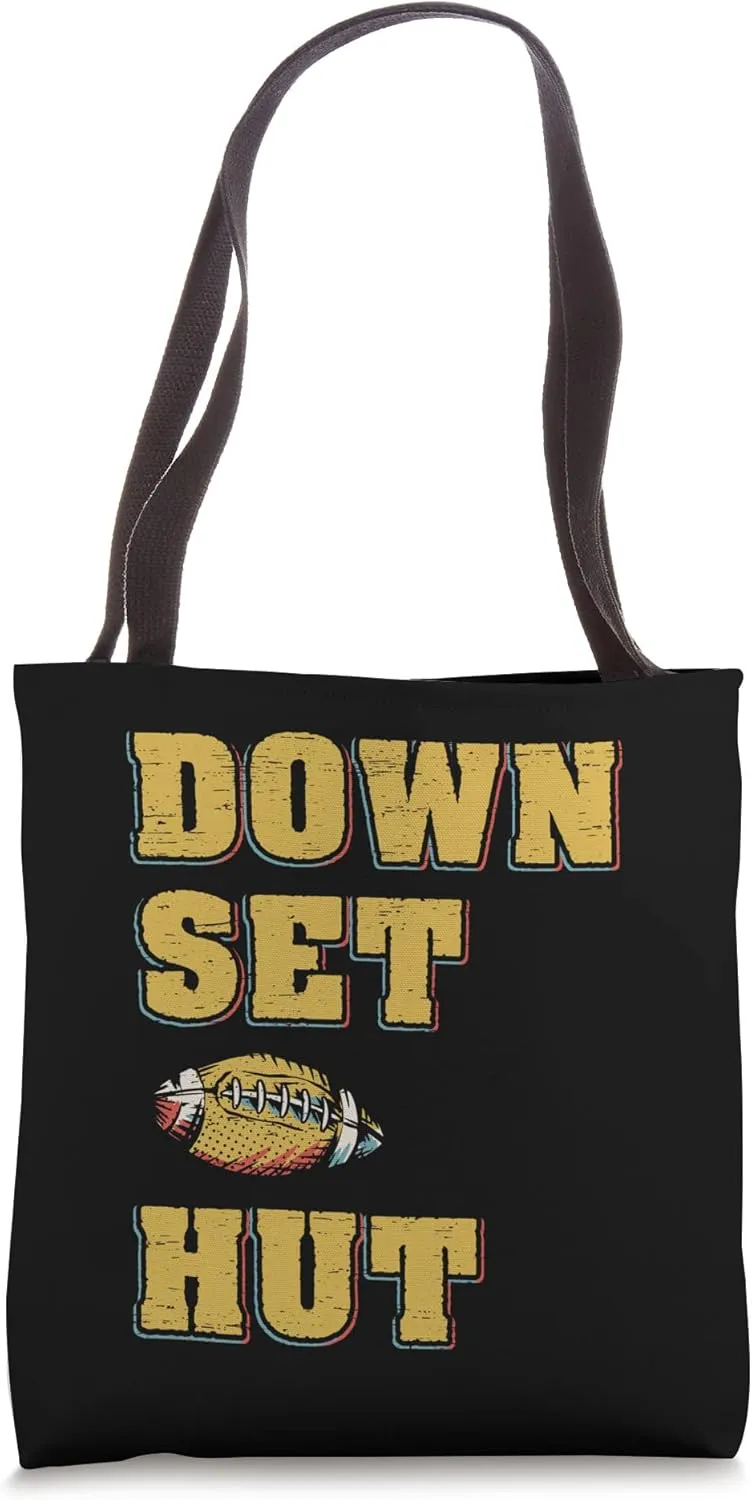 Down Set Hut Football Sport Football Athlete Ball Coach Tote Bag