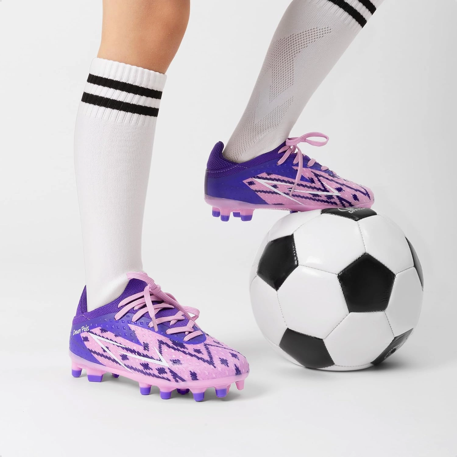 DREAM PAIRS Boys Girls Soccer Cleats Youth Firm Groud Football Shoes for Little/Big Kid