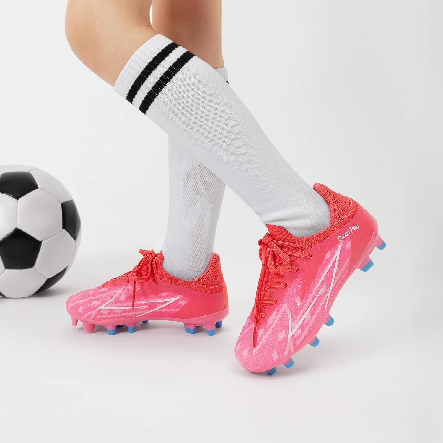 DREAM PAIRS Boys Girls Soccer Cleats Youth Firm Groud Football Shoes for Little/Big Kid