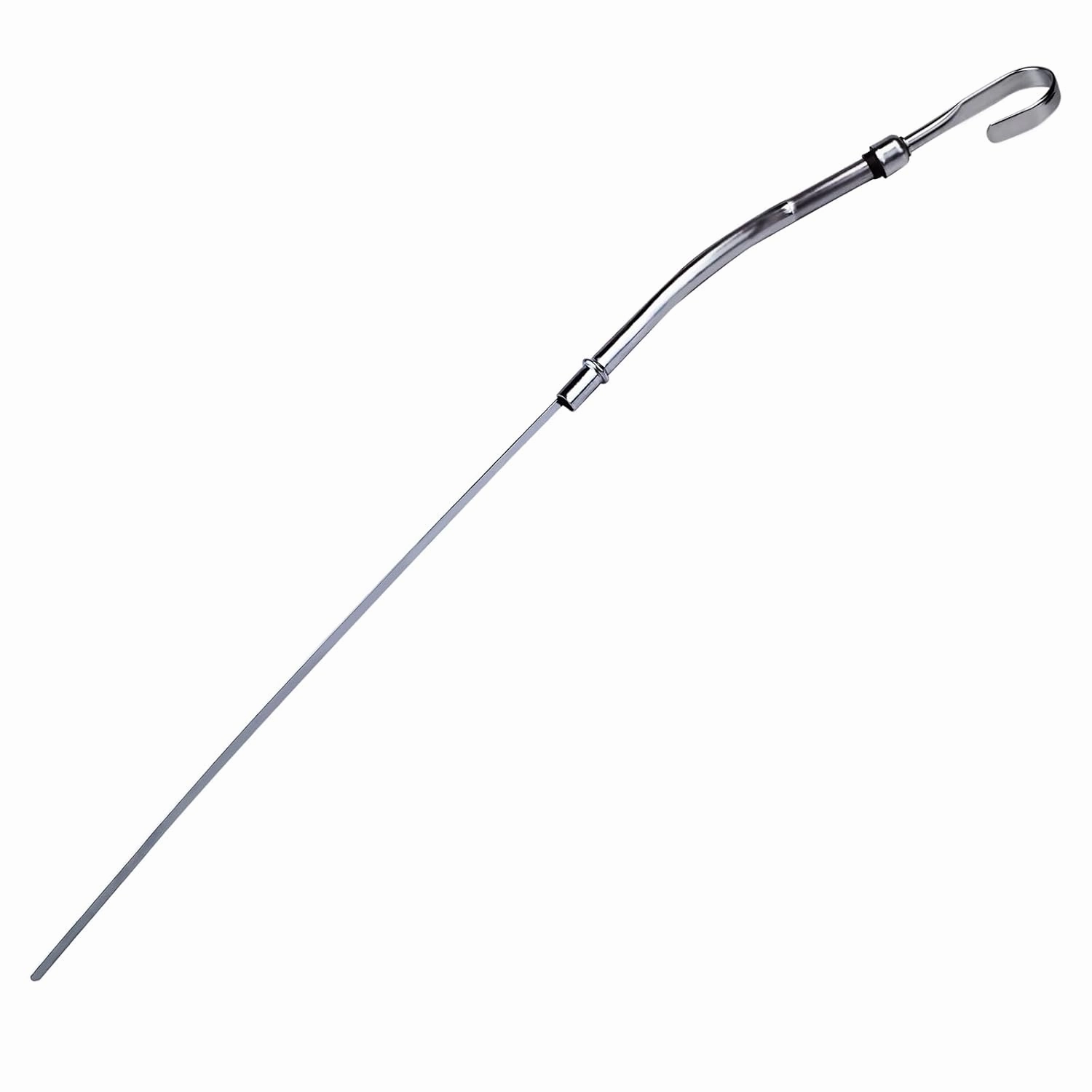 Driver Side Oil Dipstick Tube, Engine Oil Dipstick Metal Oil Dipstick Tube Replacement for Chevy SBC 283 327 350 400 Engine 1955-1979 (Silver)