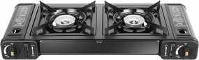 Dual Burner Portable Camping Stove, Portable Camping Grill/Stove with Adjustable Burners, Outdoor Cooking Stove for Camping, Hiking, Tailgating, BBQ, and Emergency Preparedness (Dual Burner,Style 3)