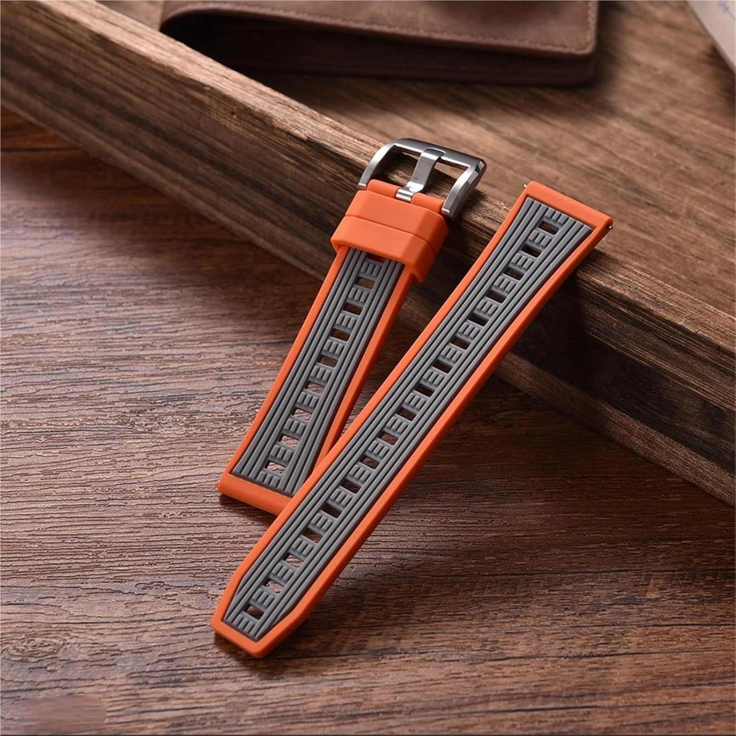 Dual Color Gas Phase Silicone Watch Strap 20mm 22mm Quick Release Sport Silicone Rubber Watch Bands Men Women