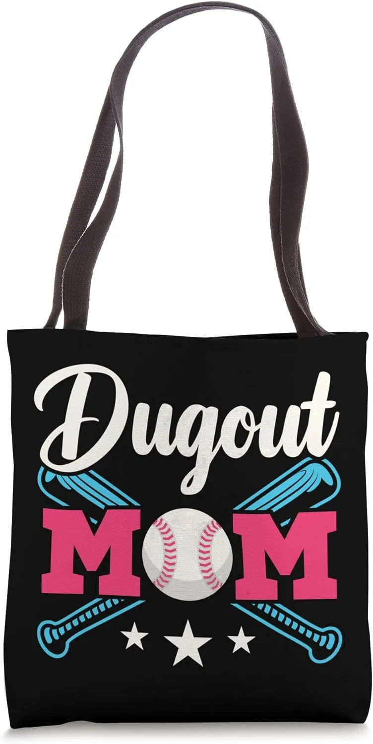 Dugout Mom Baseball Parent T-Ball Tee Ball Tote Bag
