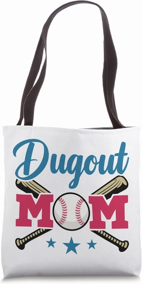 Dugout Mom Baseball Parent T-Ball Tee Ball Tote Bag