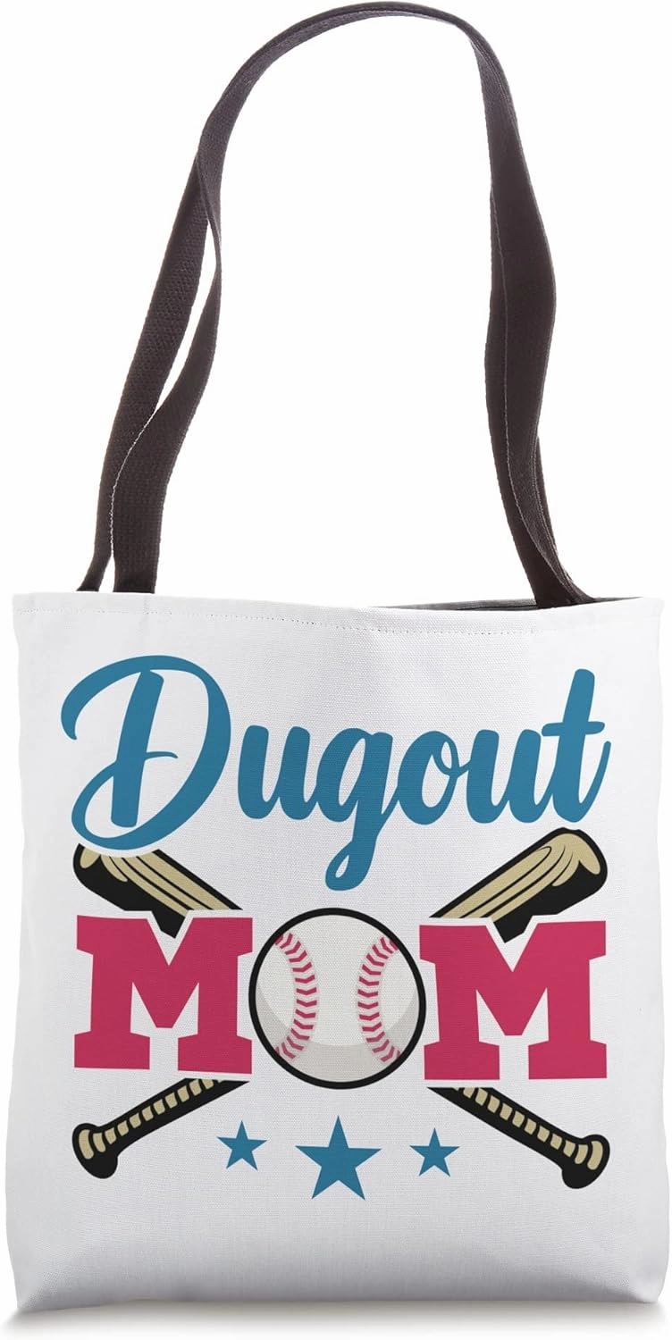 Dugout Mom Baseball Parent T-Ball Tee Ball Tote Bag