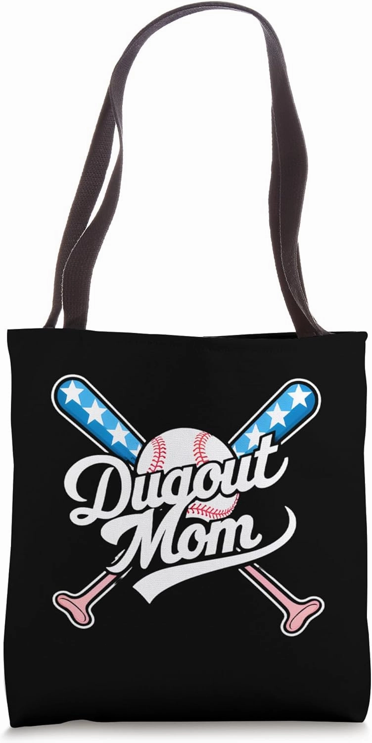 Dugout Mom TBall Tee Ball Baseball Tote Bag