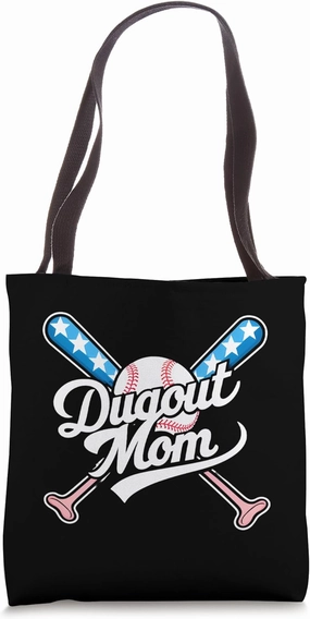 Dugout Mom TBall Tee Ball Baseball Tote Bag