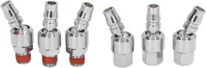 Durable Air Plug Ball Head Rotation Industrial Hose Fittings for Flexible Pneumatic Tools, 6pcs Quick Connect Plug for Labor Efficiency