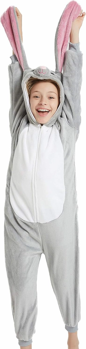 Easter Bunny Onesie Kids Rabbit Animal Unisex Girls Onepiece Pajamas Halloween Cosplay Party Costume