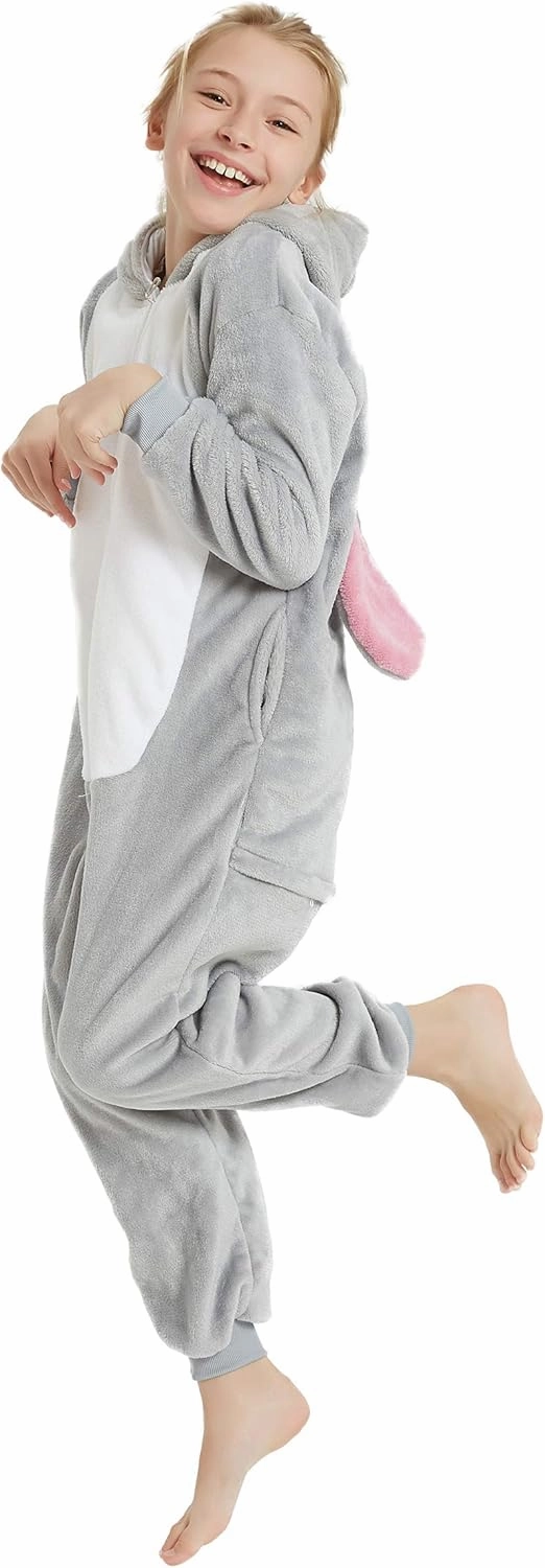 Easter Bunny Onesie Kids Rabbit Animal Unisex Girls Onepiece Pajamas Halloween Cosplay Party Costume