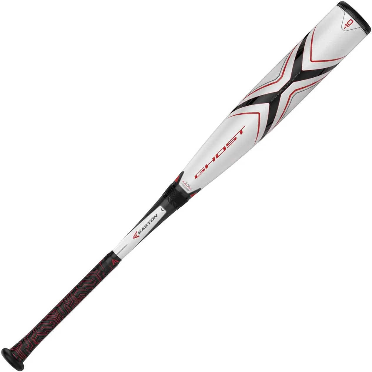 EASTON Ghost X Evolution -10 (2 3/4") USSSA Senior League Baseball Bat | 2019 | 2 Piece Composite | CXN Evolution | EXACT Carbon | FLEX Barrel | Speed End Cap | Lizard Skin Grip