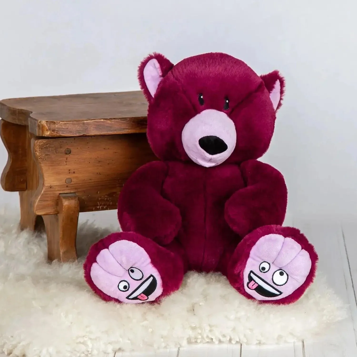 Eco-Friendly Plush Mood Bear Soft Toy Cuddle Companion Large 33cm