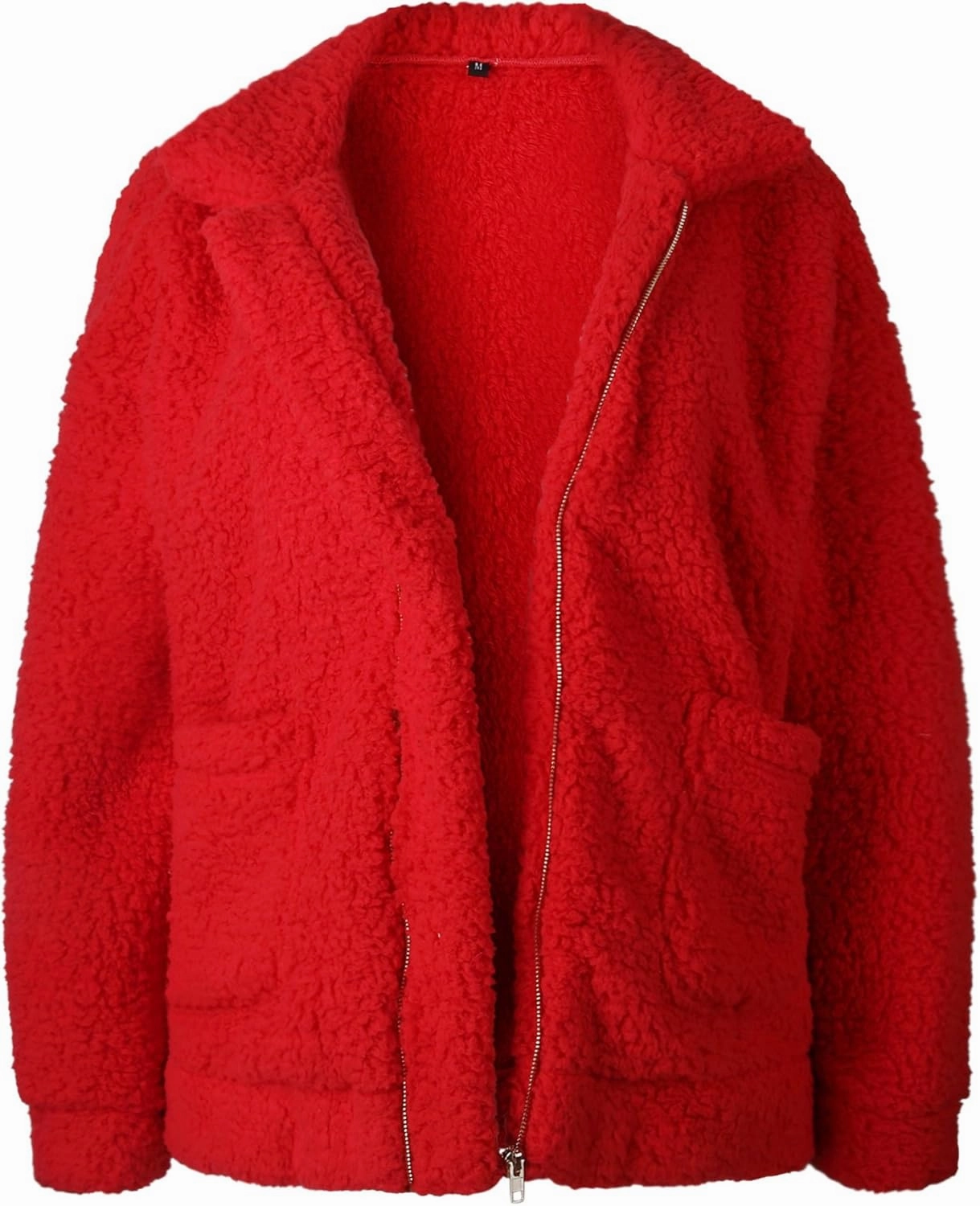 ECOWISH Women Jacket Winter Coat - 2024 Fur Fleece Long Sleeve Sherpa Faux Fuzzy Fall Teddy Fluffy Zip Lapel Outfits