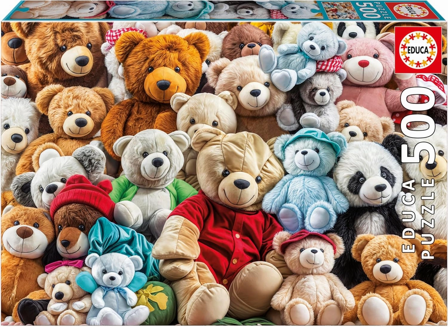 Educa - 500 Piece Puzzle for Adults | Teddy Bears. Includes Glue Fix Puzzle. Measurements: 48 x 34 cm. from 11 Years (20242)