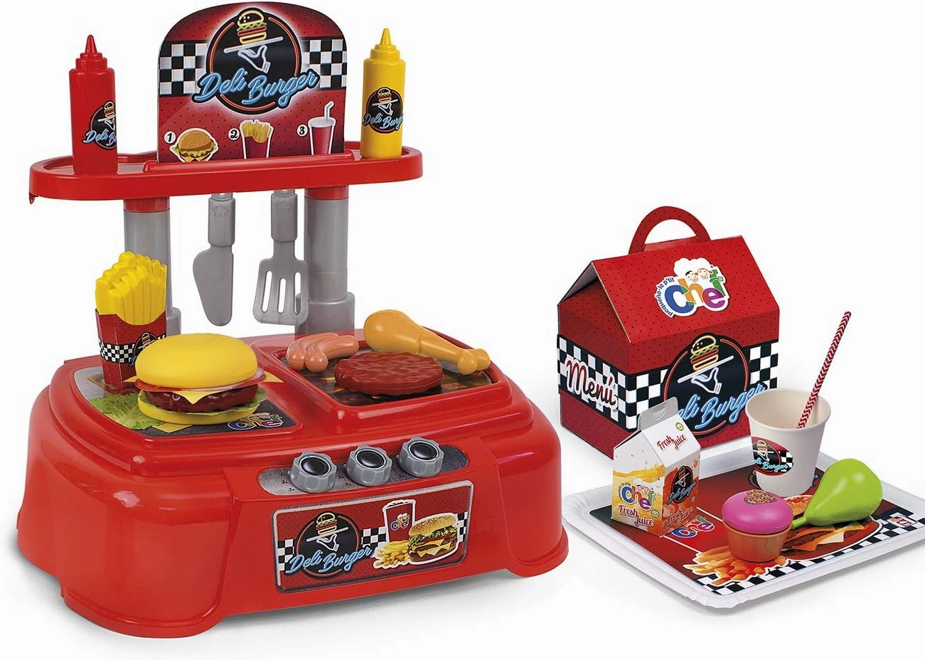 Educa Chicos LE P'TIT Chef Deli BURGUER Kids Kitchen Playset Kids Kitchen Play Set Kitchen Toys Pretend Play for Kids Age 3 