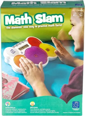 Educational Insights Math Slam - Interactive Math Games, Basic Algebra Game for Learning Addition and Subtraction, Handheld Kids' Electronics, Self Teaching STEM Learning Tools for Kids Ages 5 