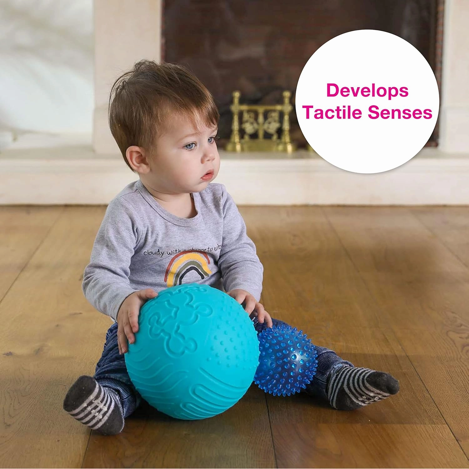Edushape Texture-iffic Sensory Ball for Baby - 7" Baby Ball for Kids with 8 Sections of Different Tactile Patterns