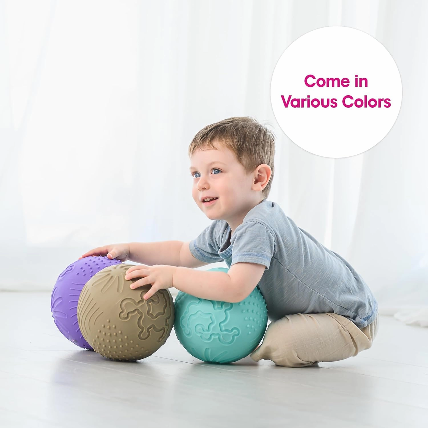 Edushape Texture-iffic Sensory Ball for Baby - 7" Baby Ball for Kids with 8 Sections of Different Tactile Patterns