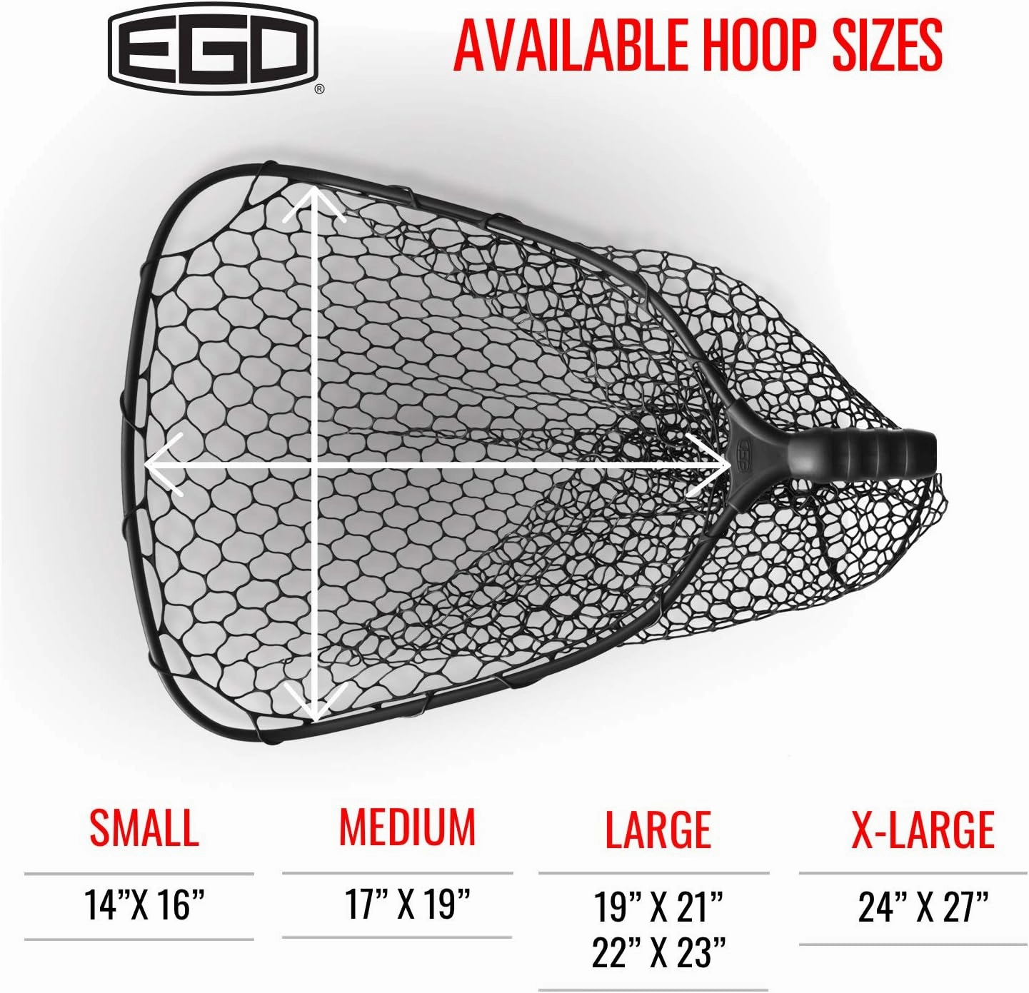 Ego S2 Slider Fishing Net, Ultimate Fishermen Tools Telescoping Handle, Replaceable Head, Salt & Freshwater, 29-60" Handle, 17x21 Inch Hoop