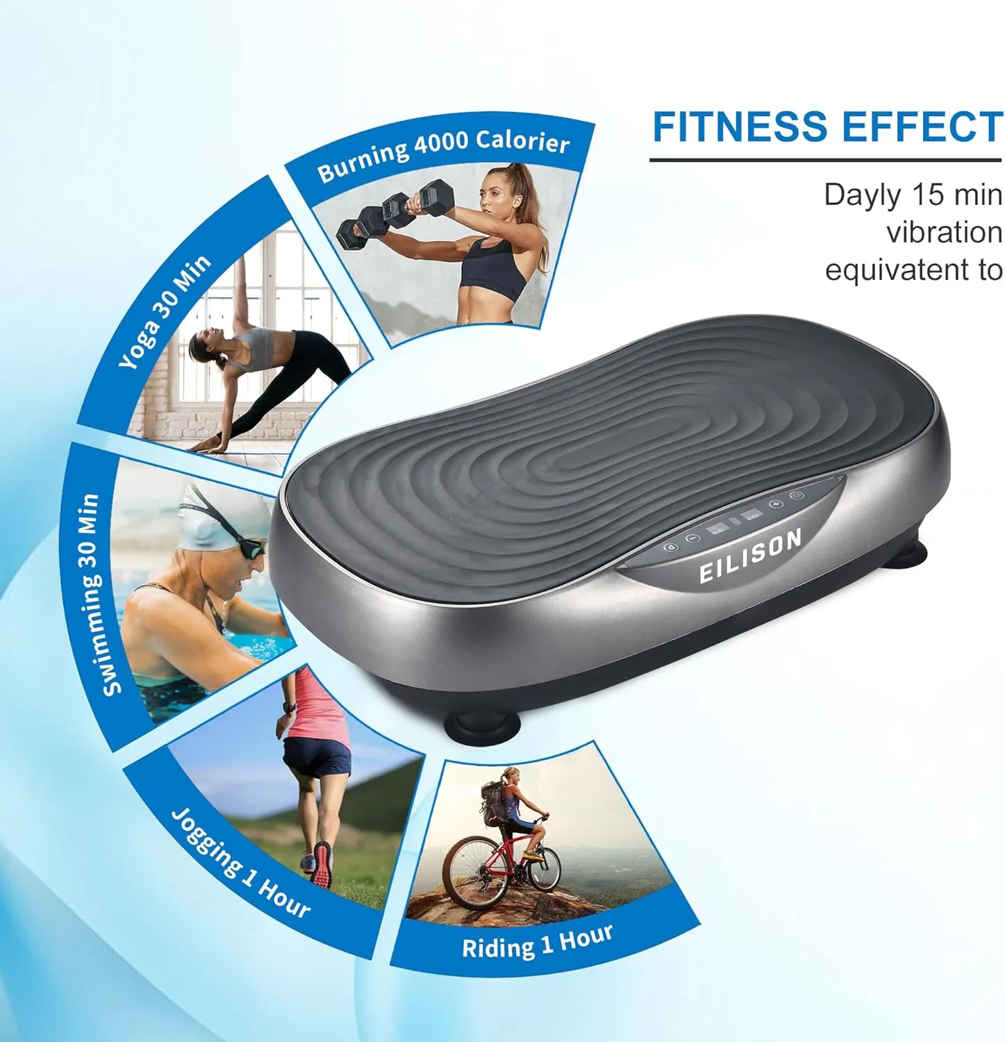 EILISON FIRMHOLD Handle Vibration Plate Exercise Machine for Lymphatic Drainage- Full Body Vibration Platform for Weight Loss, 350lbs Vibration Plate for Beginners & Recovery
