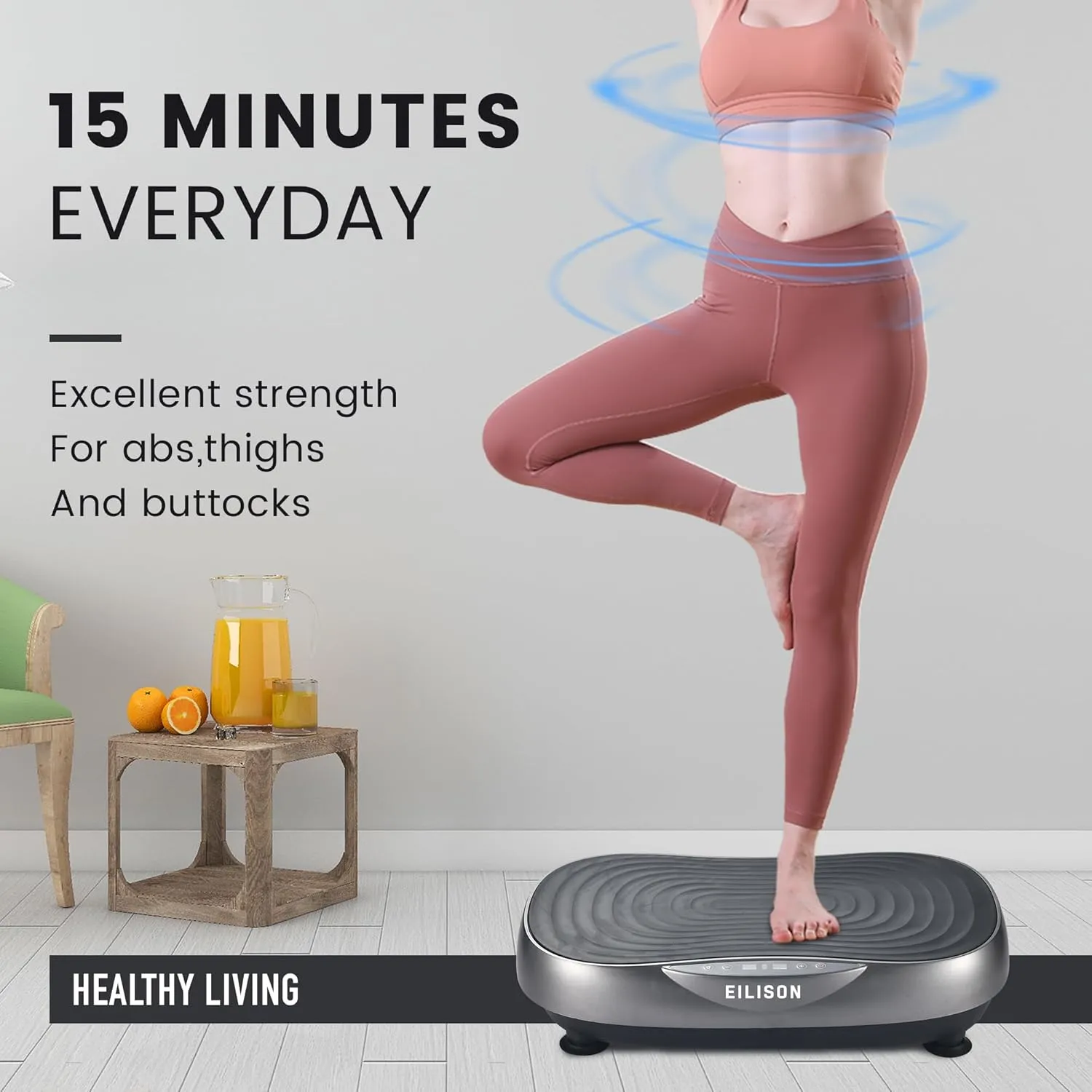 EILISON FIRMHOLD Handle Vibration Plate Exercise Machine for Lymphatic Drainage- Full Body Vibration Platform for Weight Loss, 350lbs Vibration Plate for Beginners & Recovery