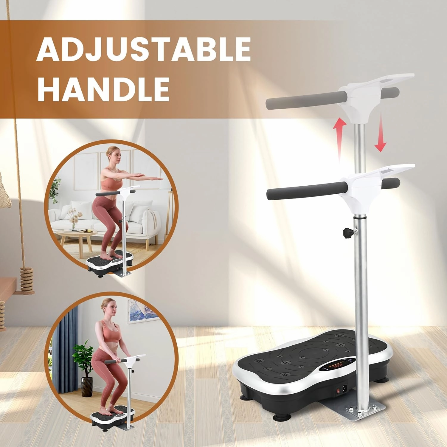 EILISON FIRMHOLD Handle Vibration Plate Exercise Machine for Lymphatic Drainage- Full Body Vibration Platform for Weight Loss, 350lbs Vibration Plate for Beginners & Recovery