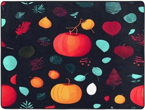 EkcoS Pumpkin Flowers Large Area Rugs for Living Room, Super Soft Fluffy Modern Bedroom Rug,Soft Plush Furry Bedside Rug,(63x48in)