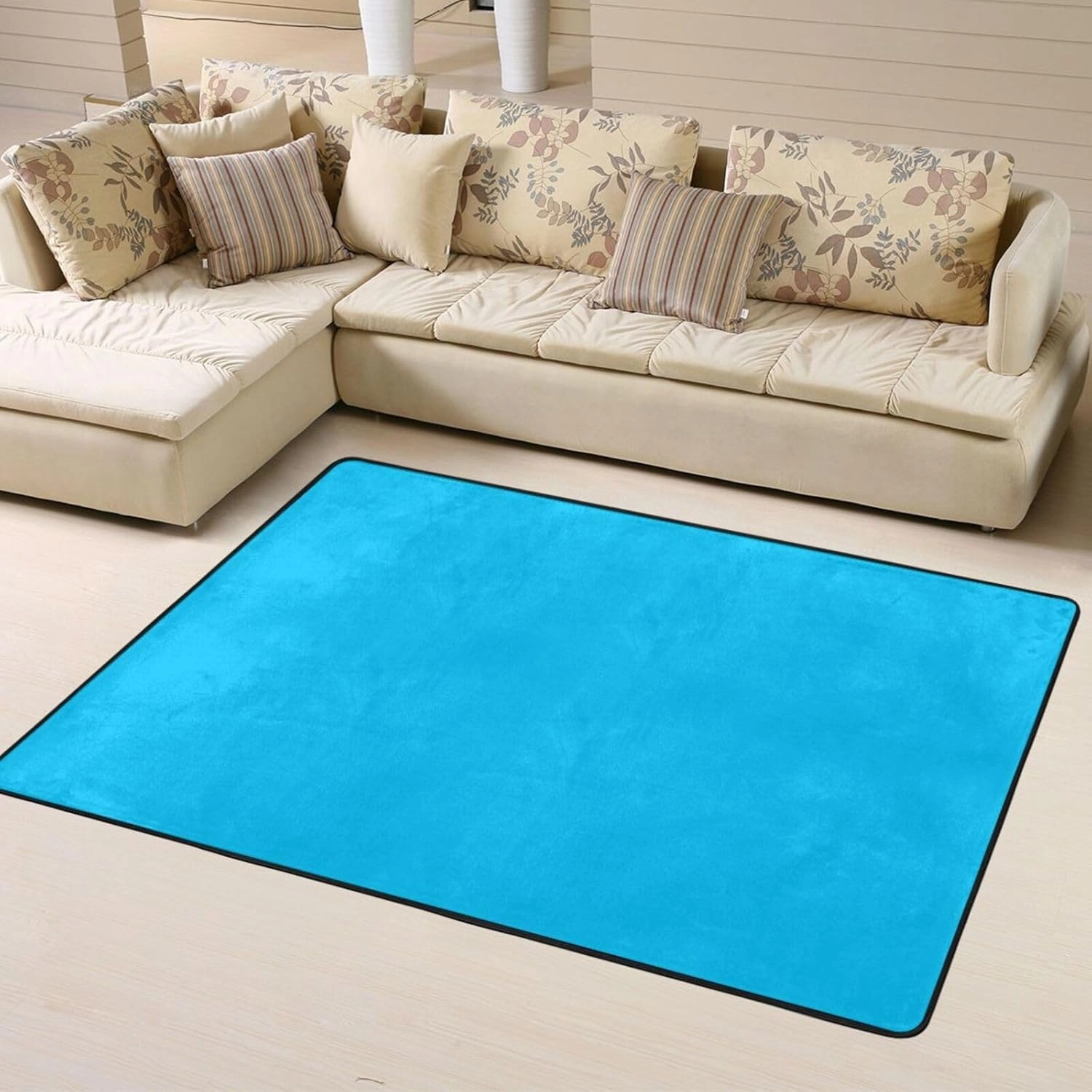 EkcoS Solid Color Light Blue Large Area Rugs for Living Room, Super Soft Fluffy Modern Bedroom Rug,Soft Plush Furry Bedside Rug,(63x48in)