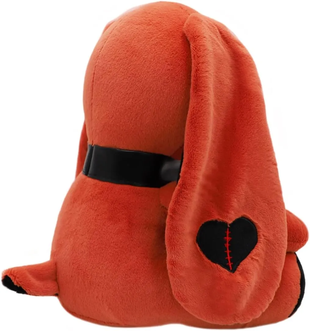 ELAINREN Ultra-Soft Red Creepy Rabbit Stuffed Pillow Furry Gothic Bunny Plush Toy Cuddle Dreadful Rabbit Plushie Halloween Gifts/11.8''