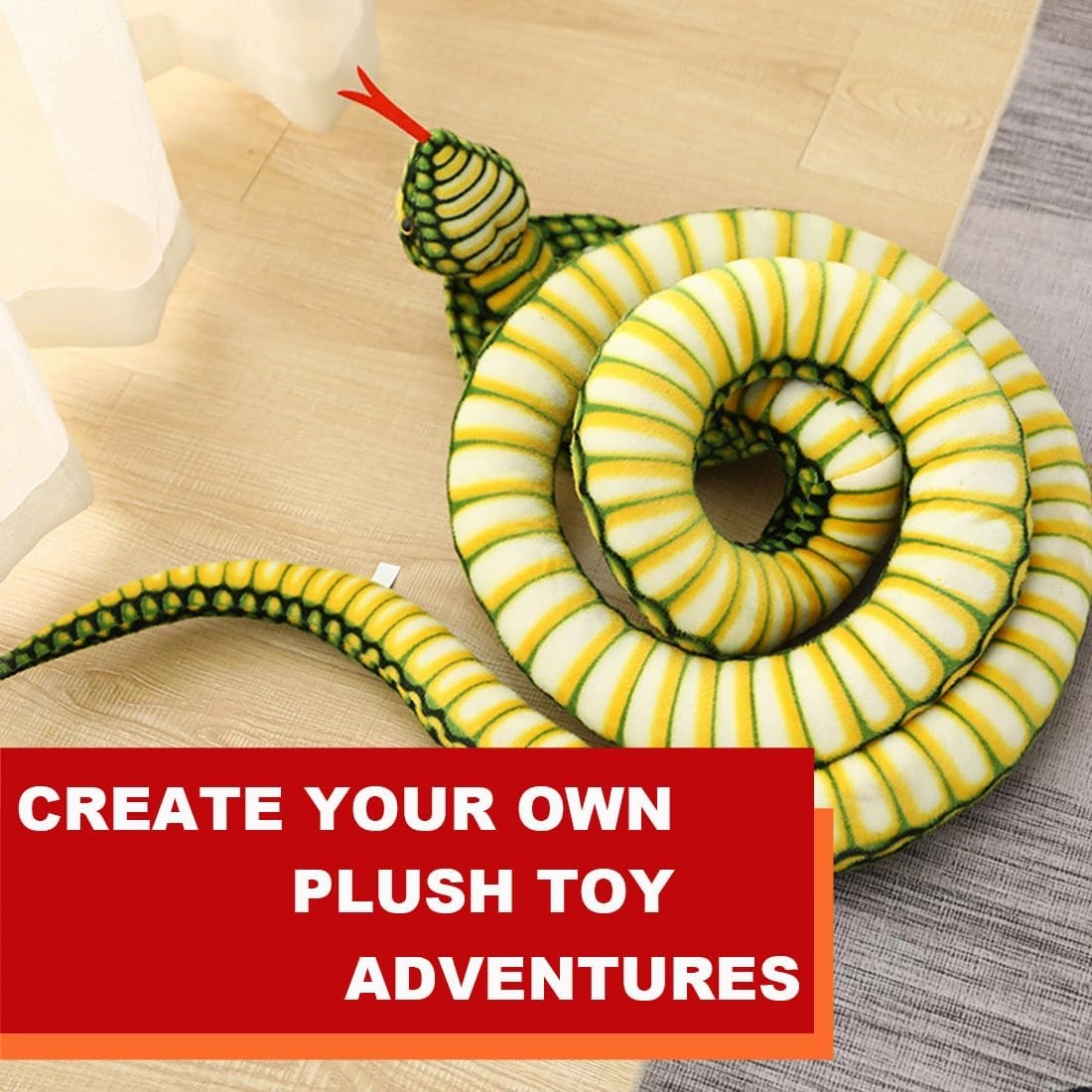 ELAINREN Jumb Green Cobra Plush Toy Lifelike Snake Stuffed Animals Giant Qamra The Queen Cobra Stuff Snake Python Plushie Gifts for Birthday/Xmas,94.5''