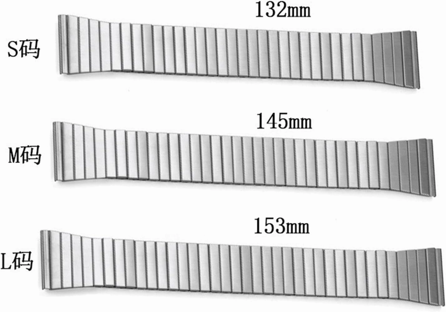 Elastic Metal Strap 22mm Stainless Steel Watchband Accessories Silver Black Bracelet Universal Replacement Straps