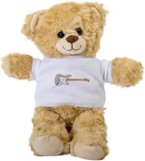 Electric Guitar Teddy Bear, Gift Stuffed Animal, Plush Teddy Bear with Tee, Gift for Her, Electric Guitar Gift, Birthday Christmas Basket Gift Idea