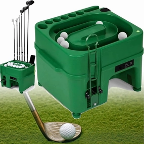 Electric Induction Golf Ball Tee Up Machine,Golf Ball Teeing Device,with 6 Holders Dual Mode Height Adjustable Hold 40 Golf Balls,for Golf Driving Range