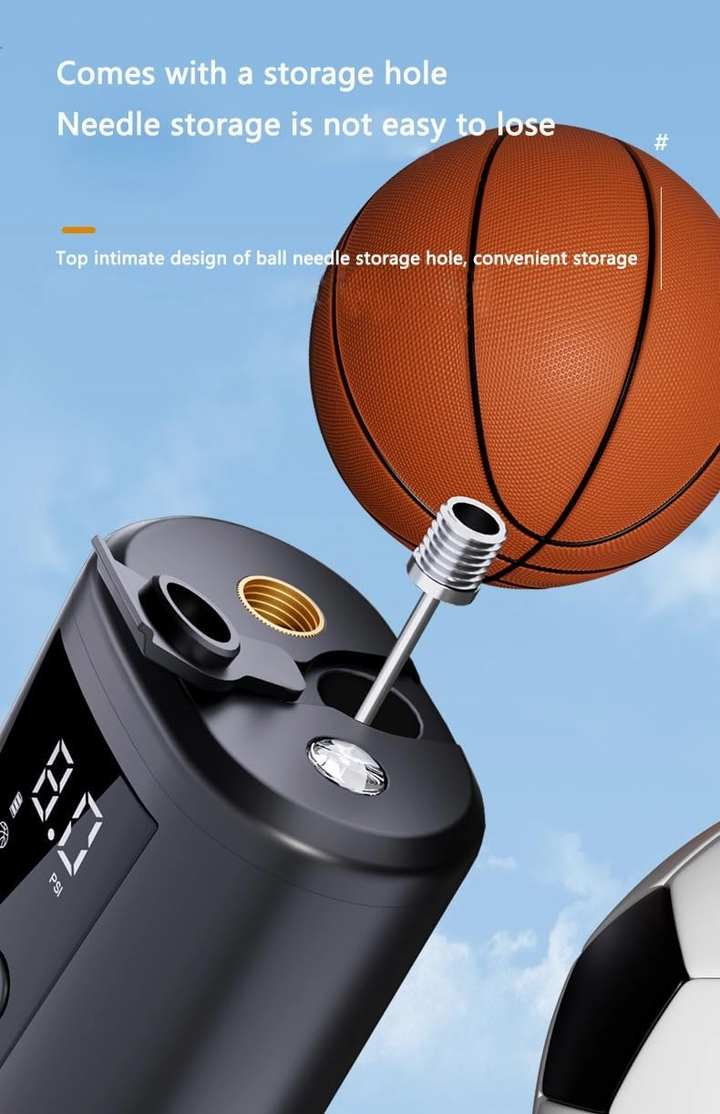 Electric Inflatable Ball Pump With Intelligent Inflation Pressure Function, 4 Preset ModesLCD display, Suitable For Basketball, Football, Volleyball and Rugby Automatic Ball Pump, High-speed Inflation