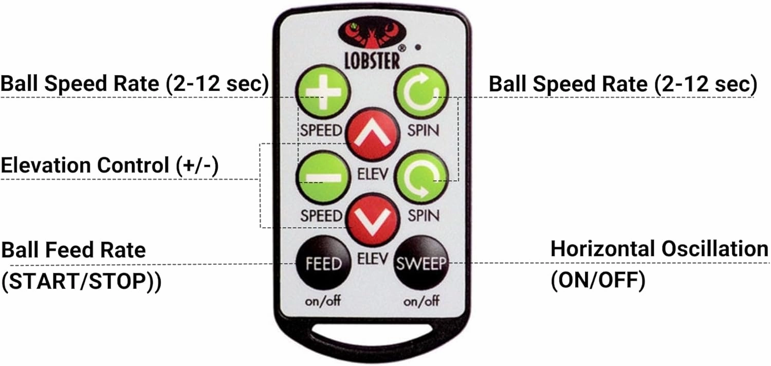Elite Tennis Ball Machine - Auto Portable Tennis Ball Launcher, Preloaded & Custom Drills, Spin Control, Lob Elevation Switch, Ball Speed (up to 80MPH), with Multi-Function Remote