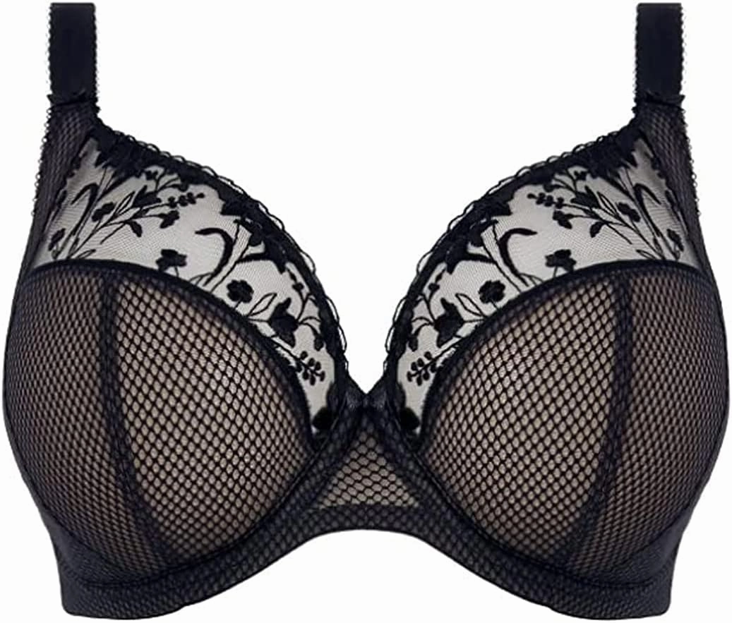 Elomi Women’s Charley Floral Embroidery, Low Plunge, Dd  Bras