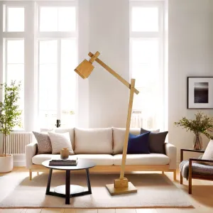 Elsinki Floor Lamp Adjustable 1Lt in Wood