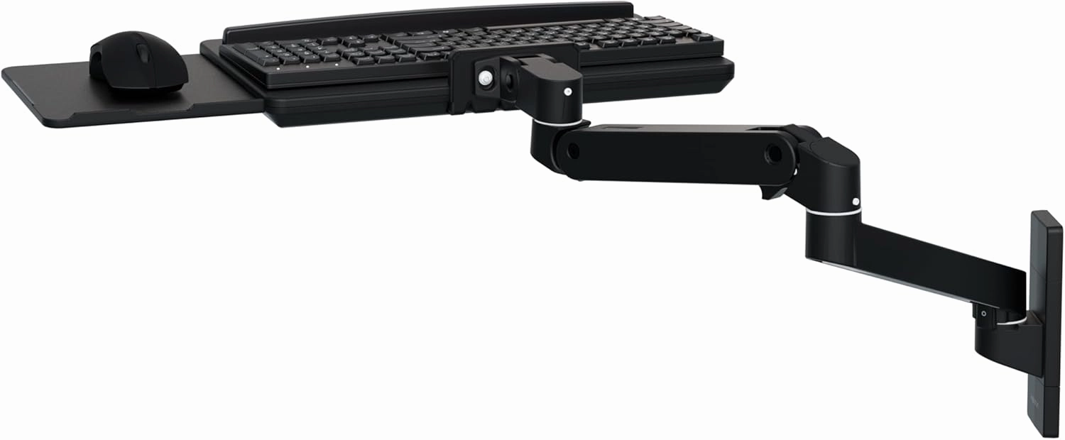 Ergotron – Upgraded LX Pro Premium Keyboard Arm, Wall Mount Adjustable Keyboard Tray – Matte Black