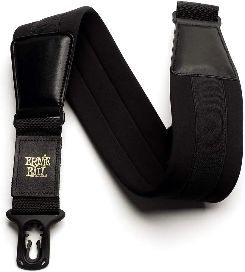 Ernie Ball Neoprene Polylock Comfort Guitar Strap, Black, Wide (P04146)