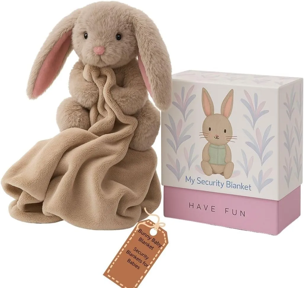 Extra Soft Baby Blanket Plush Bunny (39x27 in) Large & Cozy Security Blanket for Newborns Baby Boys & Baby Girls Ideal Machine Washable Newborn Essential