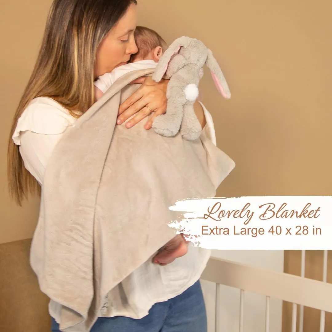 Extra Soft Baby Blanket Plush Bunny (39x27 in) Large & Cozy Security Blanket for Newborns Baby Boys & Baby Girls Ideal Machine Washable Newborn Essential