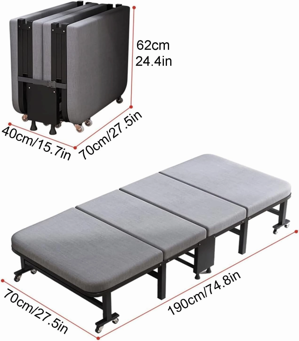 EYPKPL cots for Sleeping Folding Camping Cot Adjustable 6-Position Camping Cots for Adults Load200kg Cots for Camping with Casters Camping Cots Stretching Freely