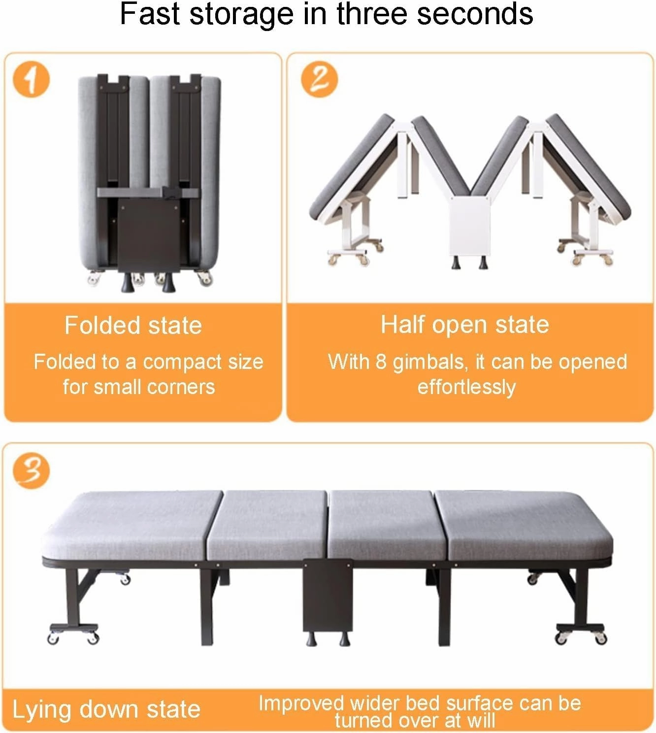 EYPKPL cots for Sleeping Folding Camping Cot Adjustable 6-Position Camping Cots for Adults Load200kg Cots for Camping with Casters Camping Cots Stretching Freely