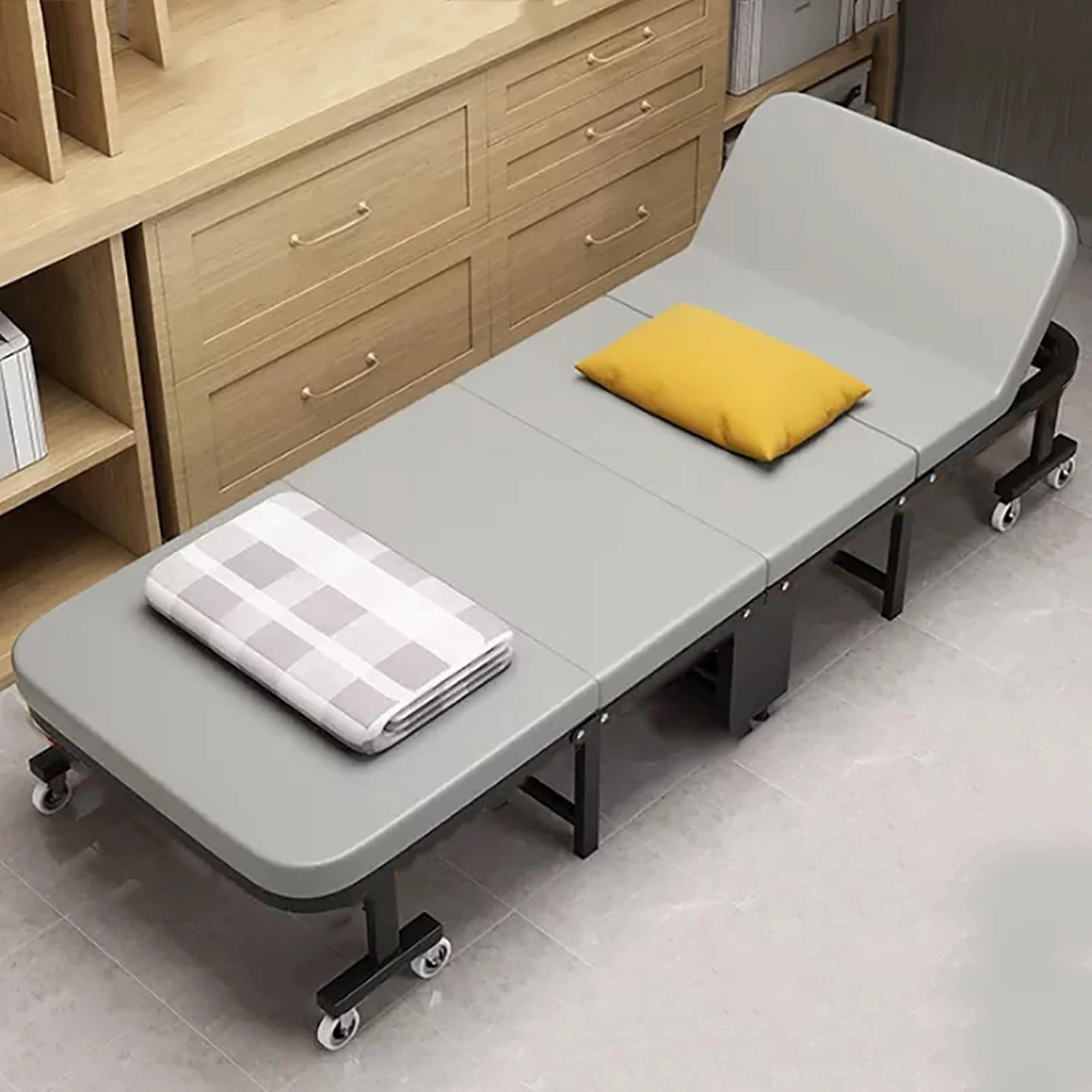 EYPKPL cots for Sleeping Folding Camping Cot Adjustable 6-Position Camping Cots for Adults Load200kg Cots for Camping with Casters Camping Cots Stretching Freely