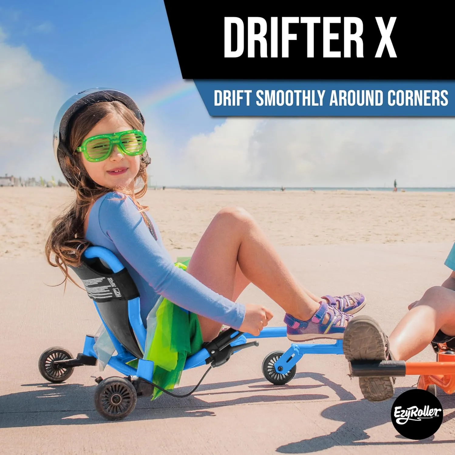EzyRoller New Drifter-X Ride on Toy for Ages 6 and Older, Up to 150lbs. - Blue
