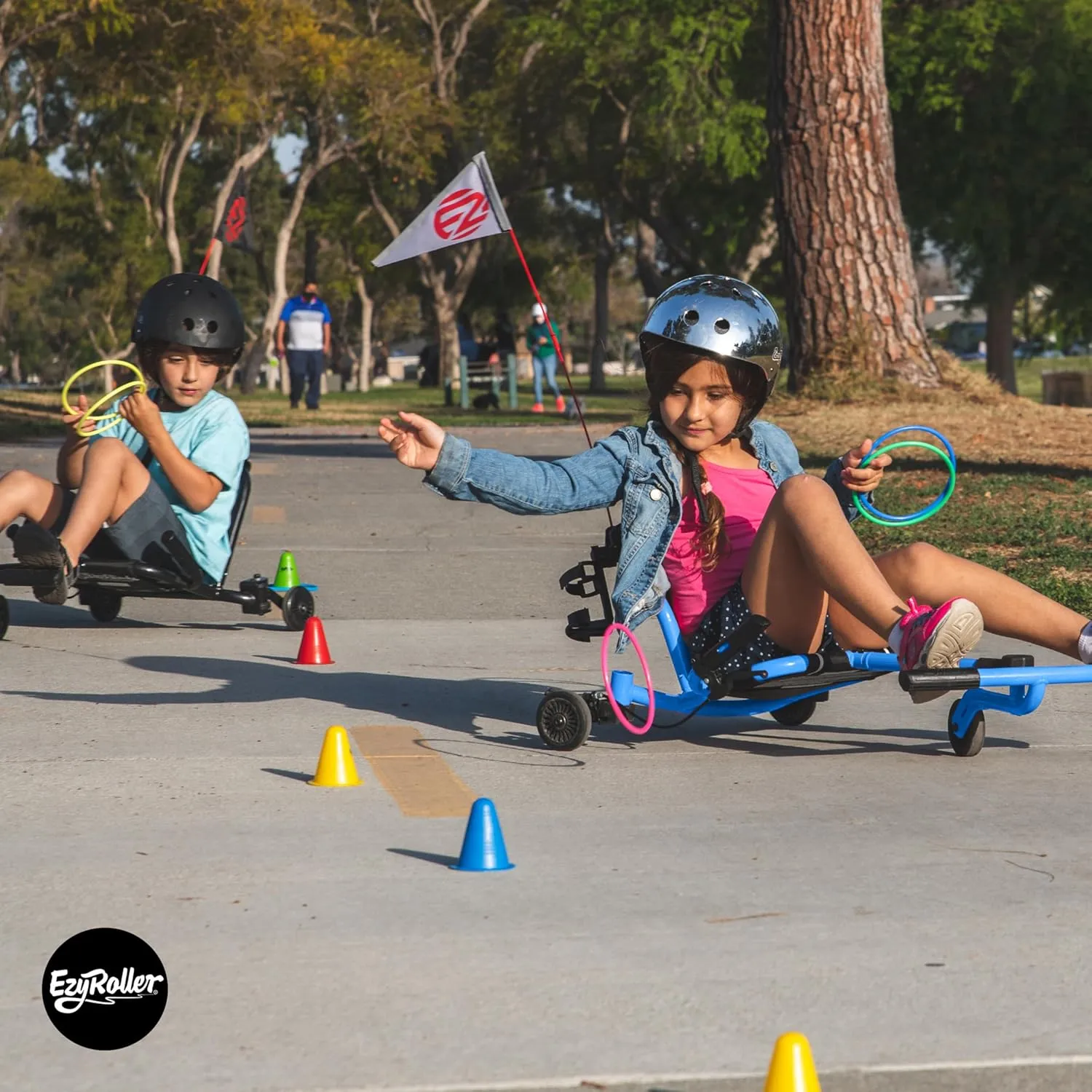 EzyRoller New Drifter-X Ride on Toy for Ages 6 and Older, Up to 150lbs. - Blue